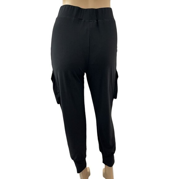 Joseph Ribkoff Black Cargo Pull-On Stretch Jogger Pants Women Size 8 - Picture 2 of 11